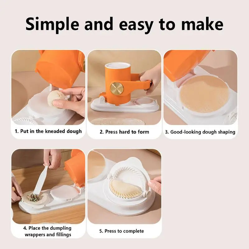 2 in 1 Multifunction Dumpling Maker Skin Press Machine Manual Shaping Set Dough Pressure Mold Pressing Kitchen Tool
