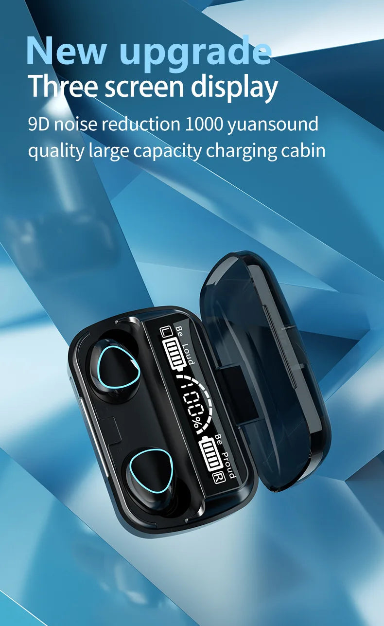 New M10 TWS Wireless Earbuds: Bluetooth 5.1, Wireless Charging Case