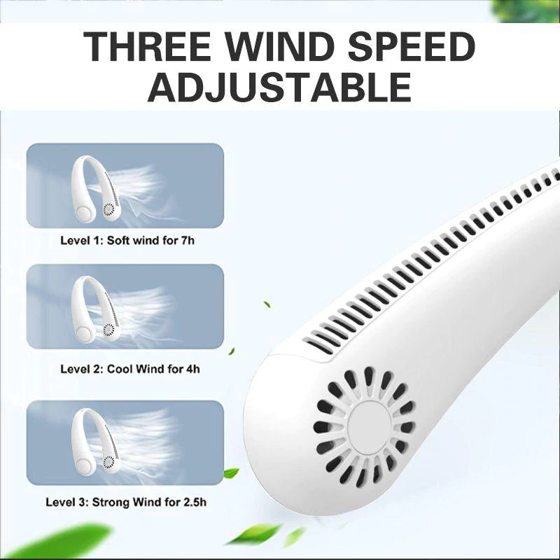 Portable Bladeless Neck Fan 600 mAh | Rechargeable Hanging Fan