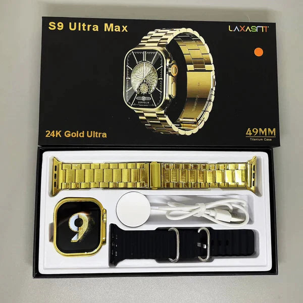 S9 Ultra Max 24K Gold Smart Watch - 49 MM Titanium Case